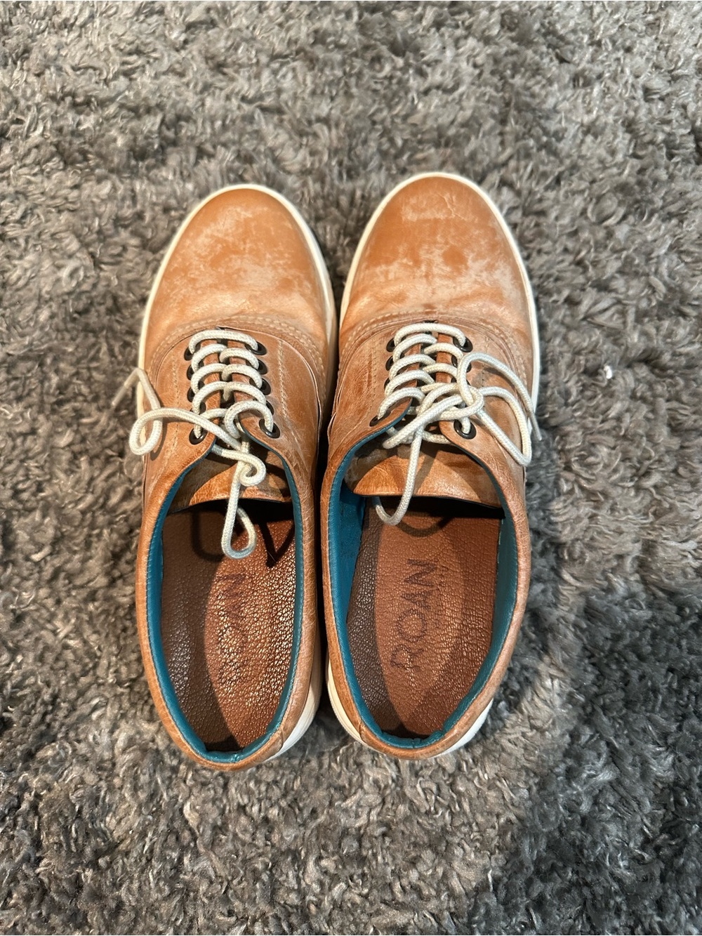 Roan bedstu sz-7.5 Casual Lace-Up Sneakers in Light Brown